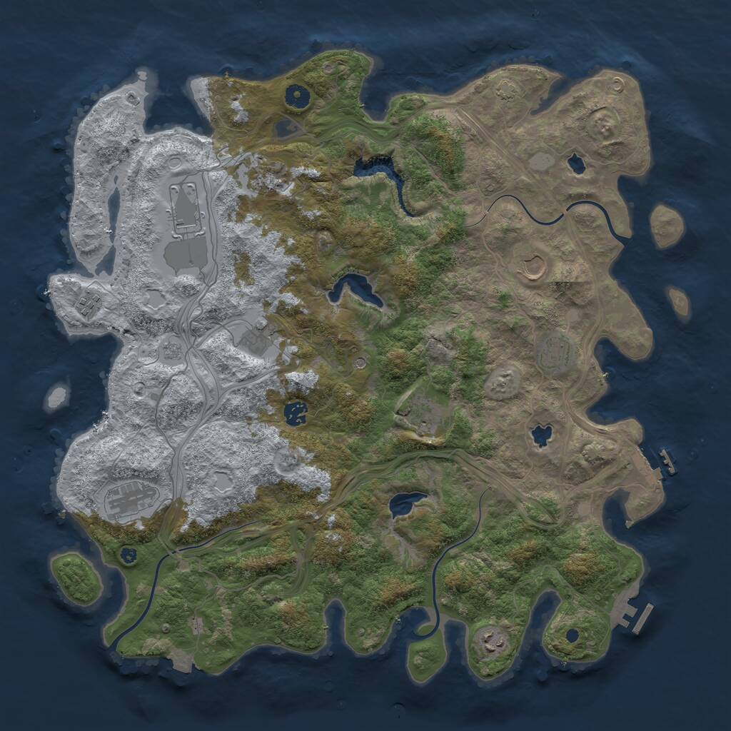 Rust Map: Procedural Map, Size: 4500, Seed: 854157956, 16 Monuments