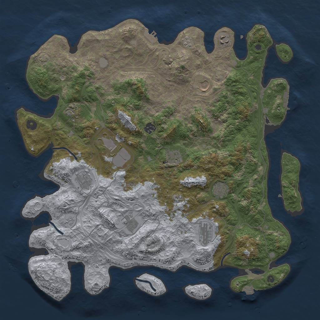 Rust Map: Procedural Map, Size: 4500, Seed: 634563, 19 Monuments