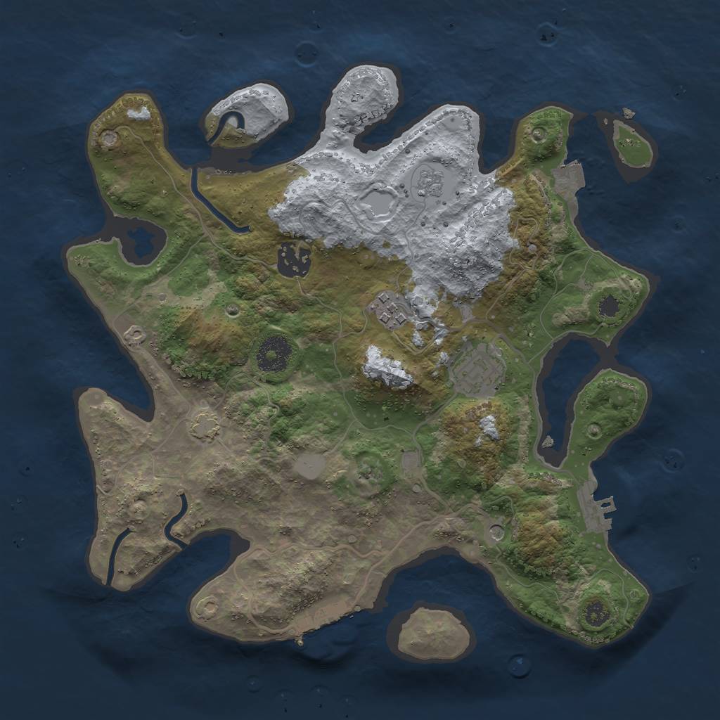 Rust Map: Procedural Map, Size: 3000, Seed: 2605184, 11 Monuments