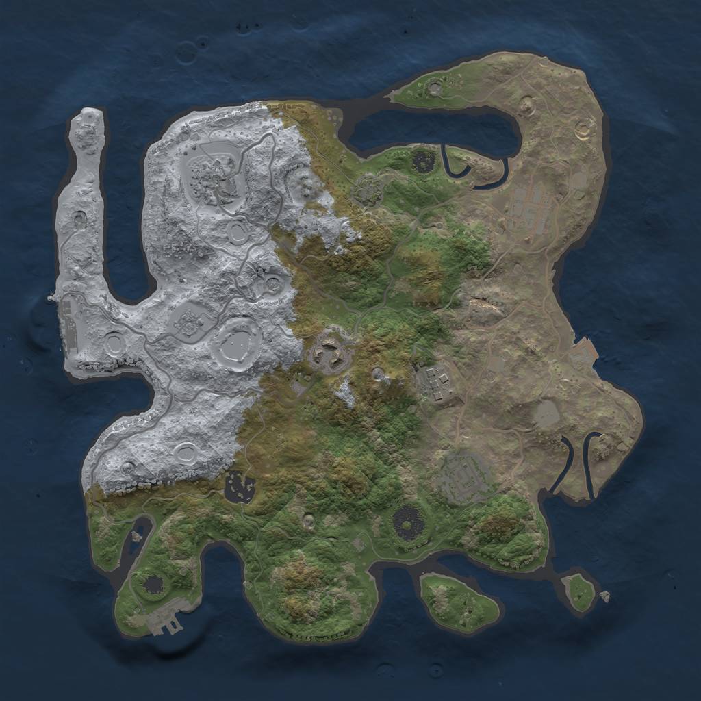 Rust Map: Procedural Map, Size: 3200, Seed: 1856681274, 14 Monuments