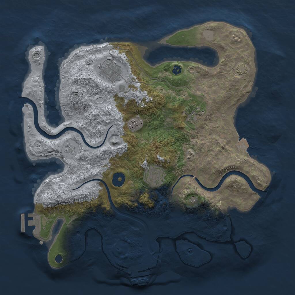 Rust Map: Procedural Map, Size: 3200, Seed: 1856681274, 10 Monuments
