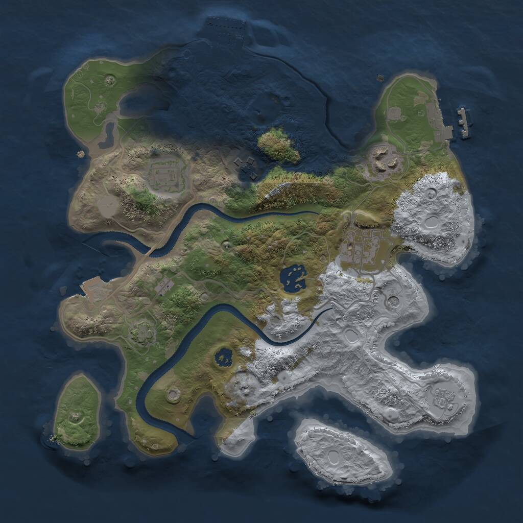 Rust Map: Procedural Map, Size: 2800, Seed: 9748650, 11 Monuments