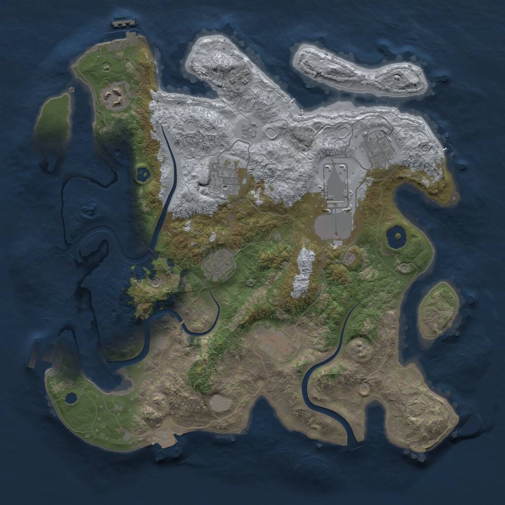 Rust Map: Procedural Map, Size: 3500, Seed: 74657169, 13 Monuments