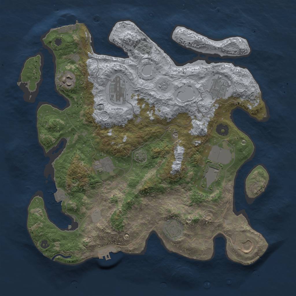 Rust Map: Procedural Map, Size: 3500, Seed: 74657169, 16 Monuments