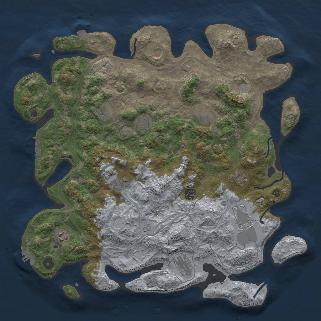 Rust Map: Procedural Map, Size: 4250, Seed: 1586517246, 19 Monuments