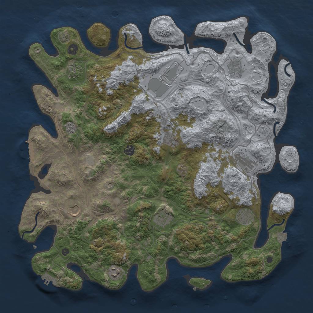 Rust Map: Procedural Map, Size: 4301, Seed: 4522, 19 Monuments