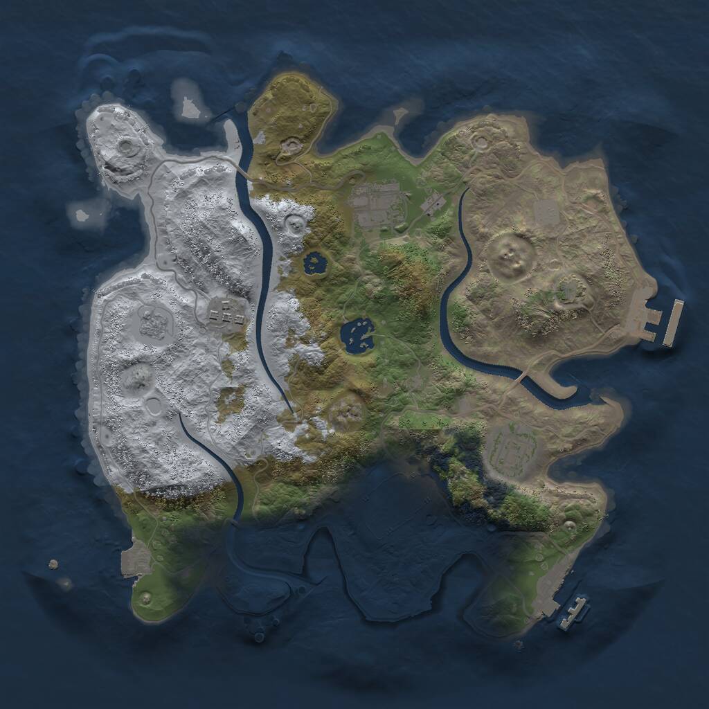Rust Map: Procedural Map, Size: 3000, Seed: 1773755677, 10 Monuments
