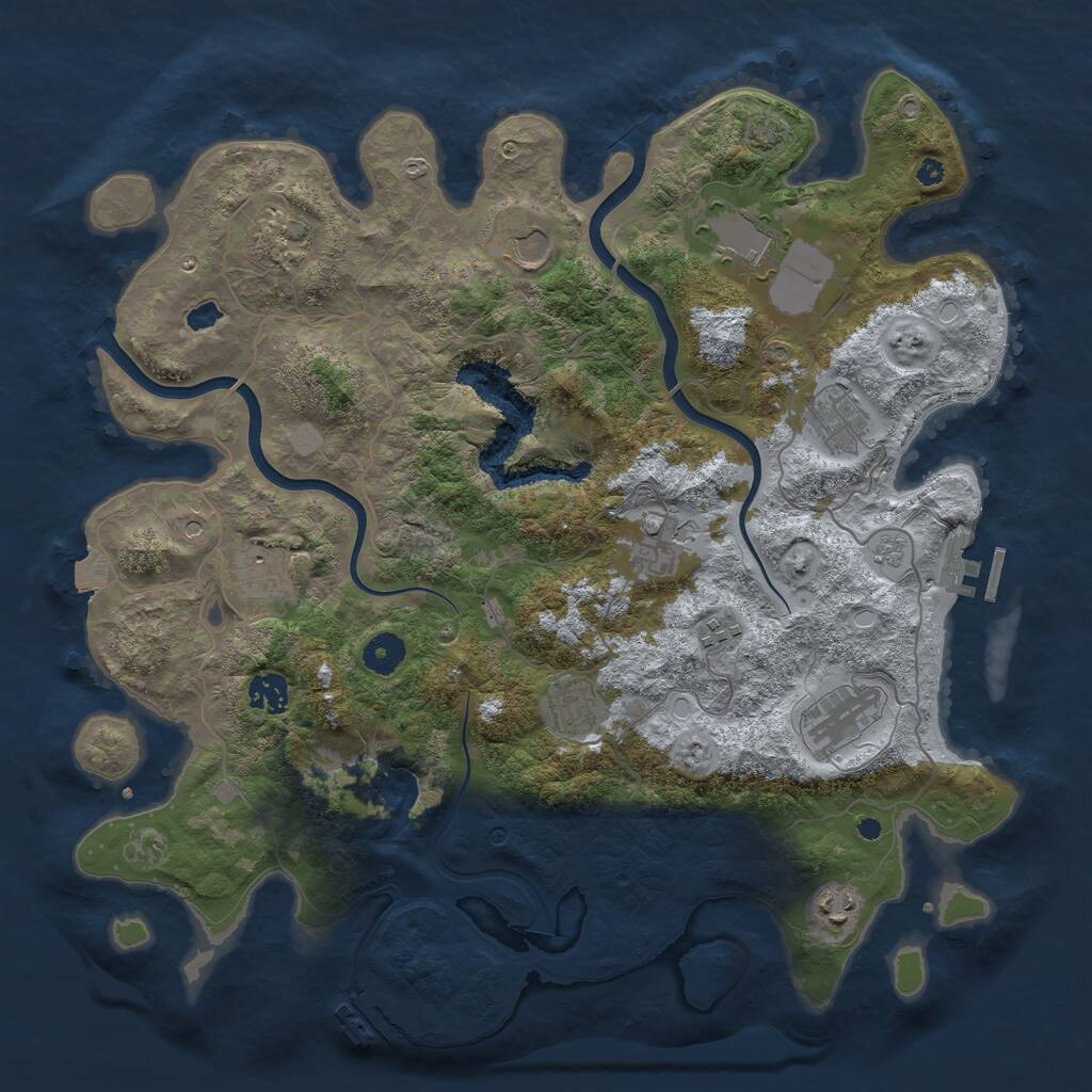 Rust Map: Procedural Map, Size: 4000, Seed: 18429311, 17 Monuments