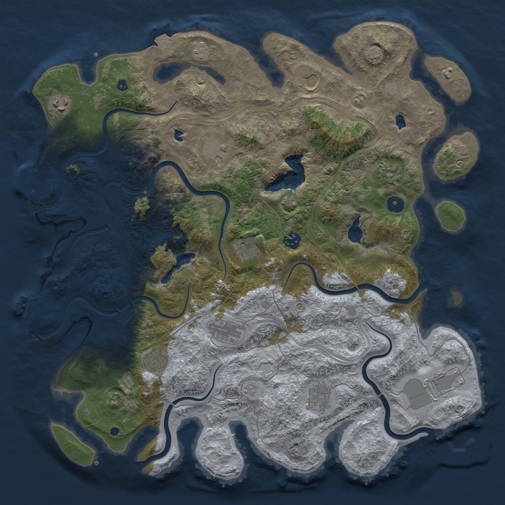 Rust Map: Procedural Map, Size: 4500, Seed: 136327376, 17 Monuments