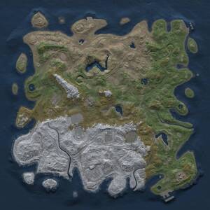 Thumbnail Rust Map: Procedural Map, Size: 4500, Seed: 1942030844, 14 Monuments