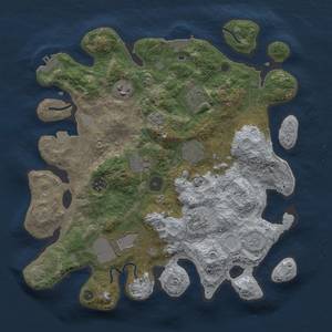 Thumbnail Rust Map: Procedural Map, Size: 3500, Seed: 408126900, 16 Monuments