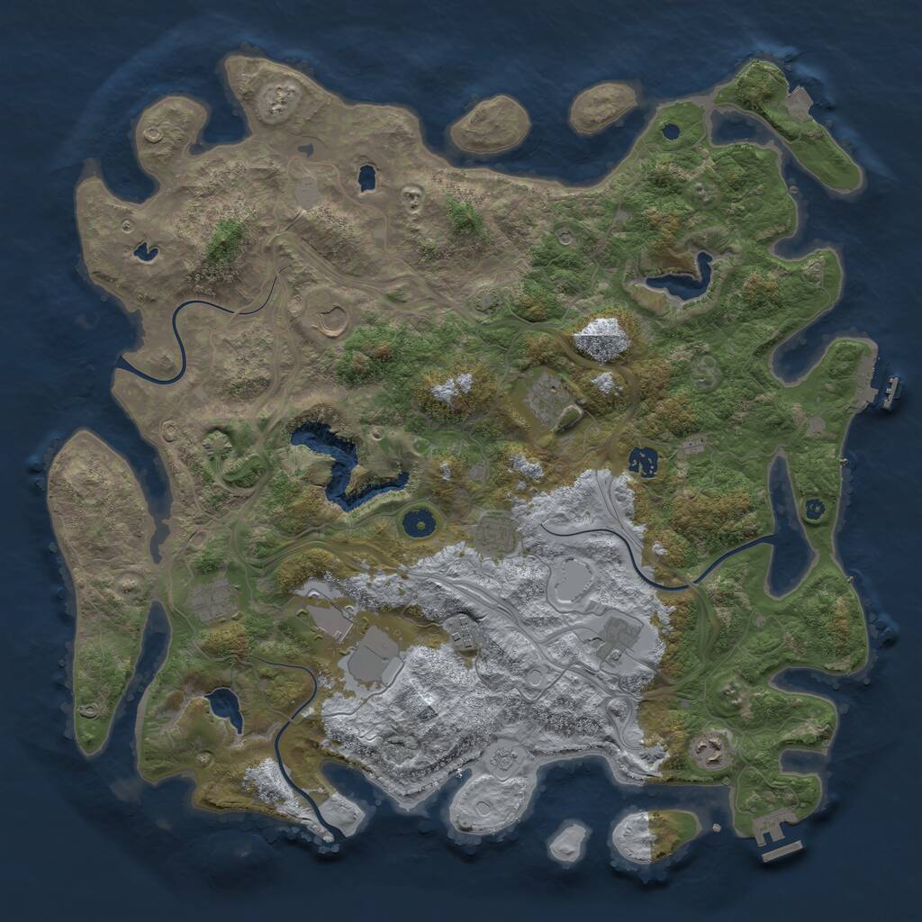 Rust Map: Procedural Map, Size: 4500, Seed: 2343234, 15 Monuments