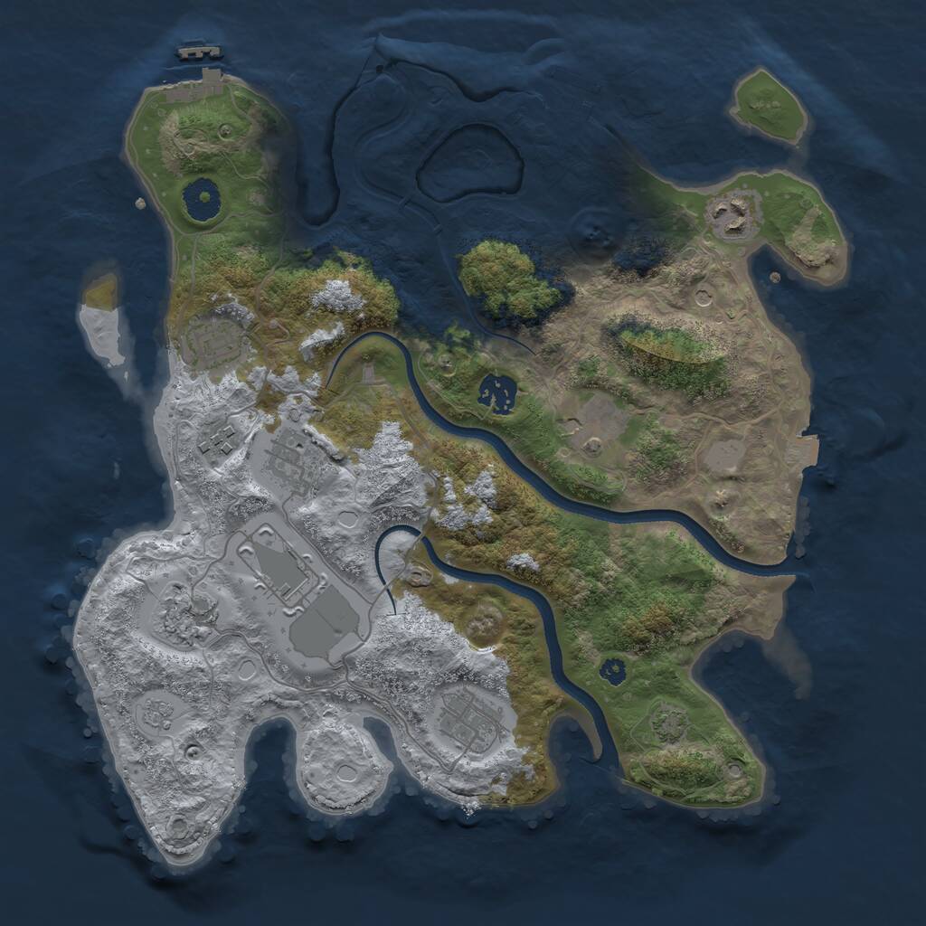 Rust Map: Procedural Map, Size: 3500, Seed: 1895255320, 15 Monuments
