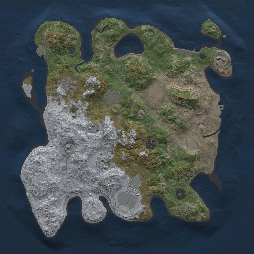 Rust Map: Procedural Map, Size: 3500, Seed: 1895255320, 16 Monuments