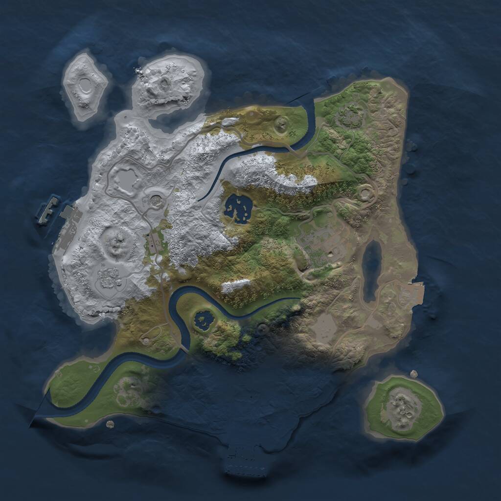 Rust Map: Procedural Map, Size: 2600, Seed: 1807859601, 8 Monuments