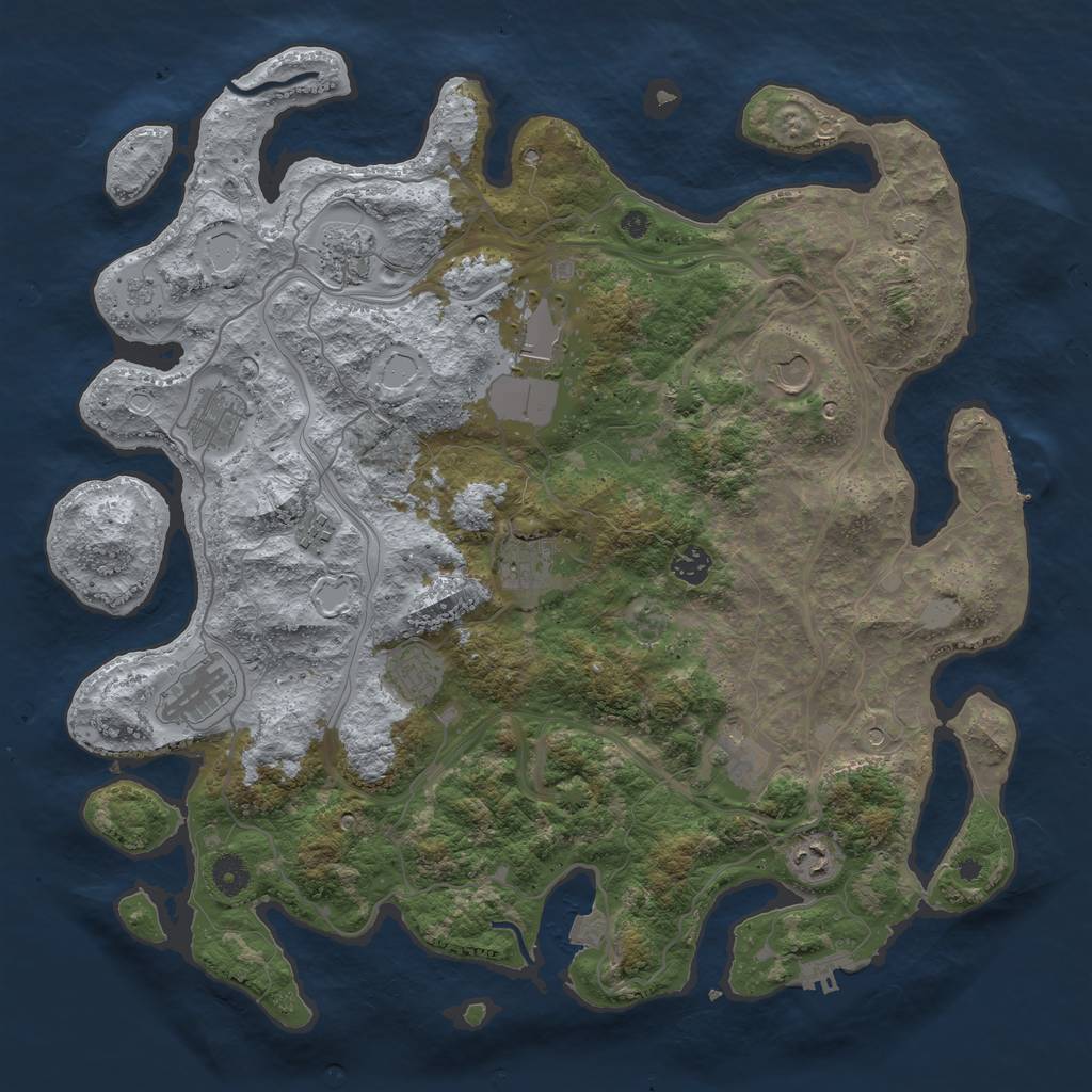 Rust Map: Procedural Map, Size: 4250, Seed: 74653159, 19 Monuments