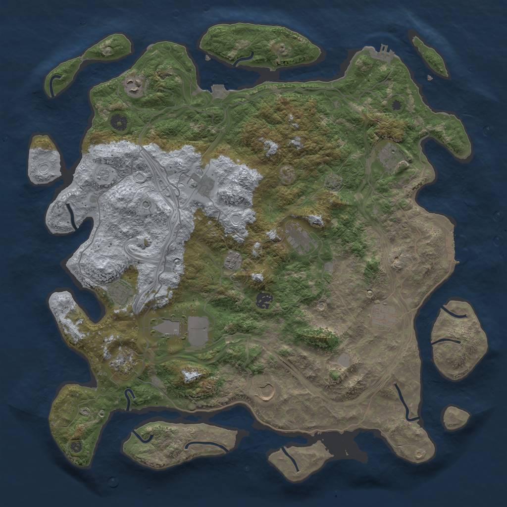 Rust Map: Procedural Map, Size: 4500, Seed: 782344736, 19 Monuments