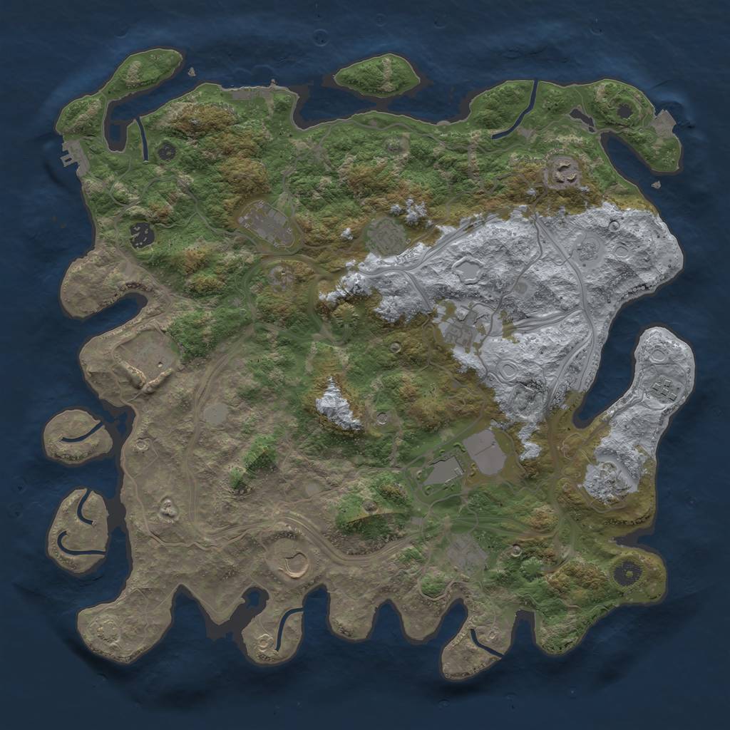 Rust Map: Procedural Map, Size: 4250, Seed: 1784591489, 19 Monuments