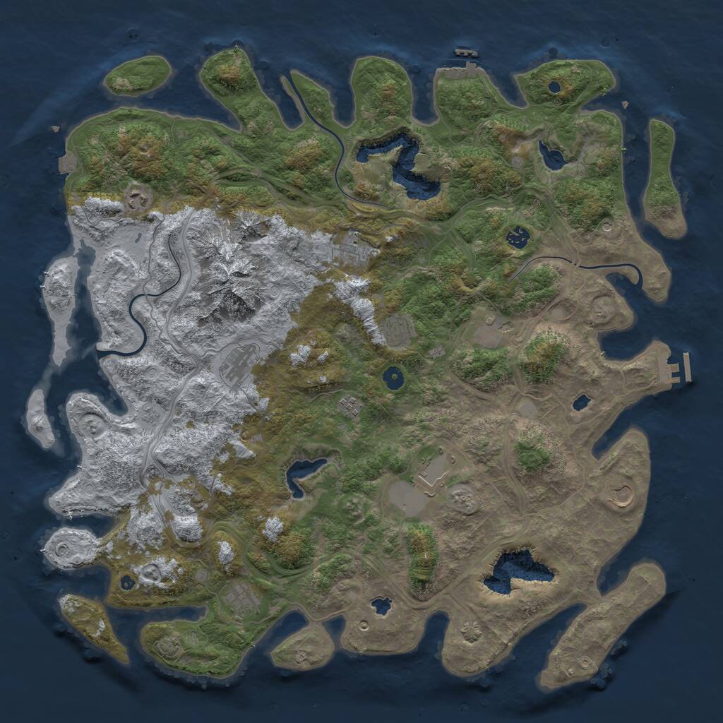 Rust Map: Procedural Map, Size: 5000, Seed: 132314063, 17 Monuments