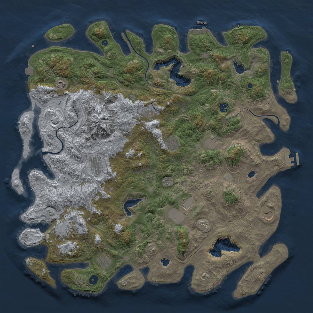 Rust Map: Procedural Map, Size: 5000, Seed: 132314063, 17 Monuments