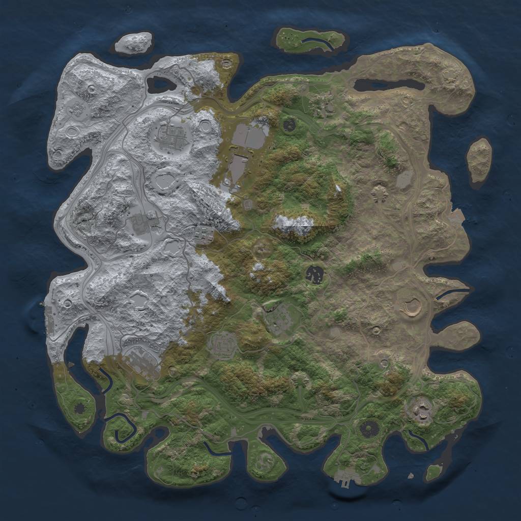 Rust Map: Procedural Map, Size: 4250, Seed: 71623904, 19 Monuments