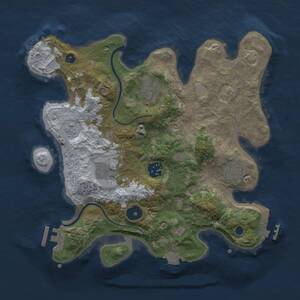 Thumbnail Rust Map: Procedural Map, Size: 3000, Seed: 1228264761, 10 Monuments