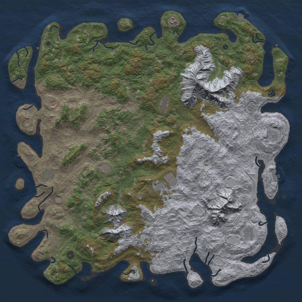 Rust Map: Procedural Map, Size: 6000, Seed: 687890225, 19 Monuments