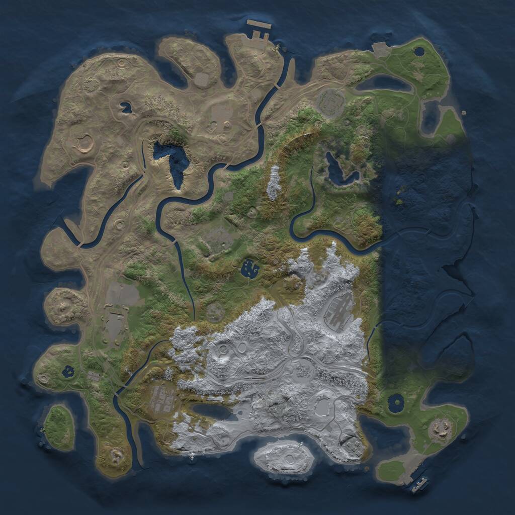 Rust Map: Procedural Map, Size: 4250, Seed: 1728609445, 16 Monuments