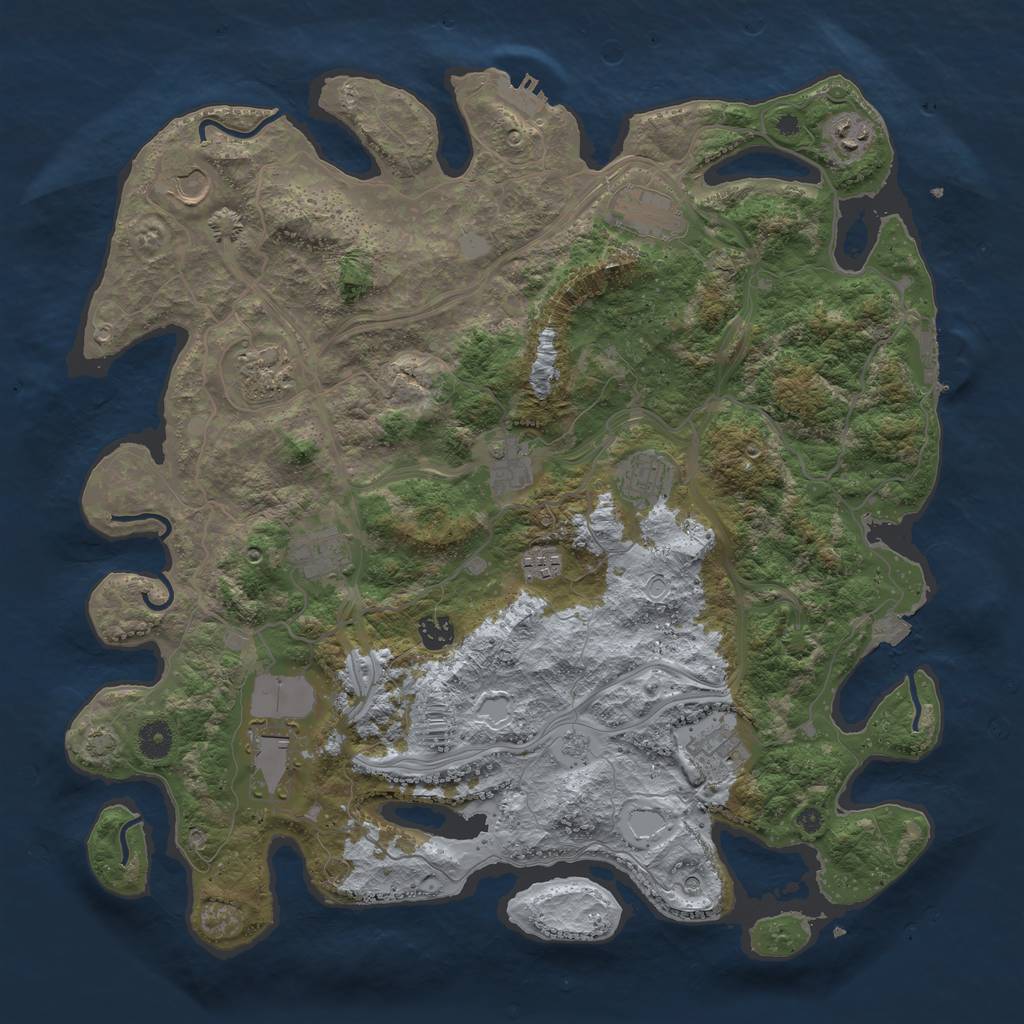 Rust Map: Procedural Map, Size: 4250, Seed: 1728609445, 19 Monuments