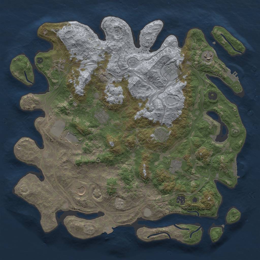 Rust Map: Procedural Map, Size: 4250, Seed: 18399183, 18 Monuments