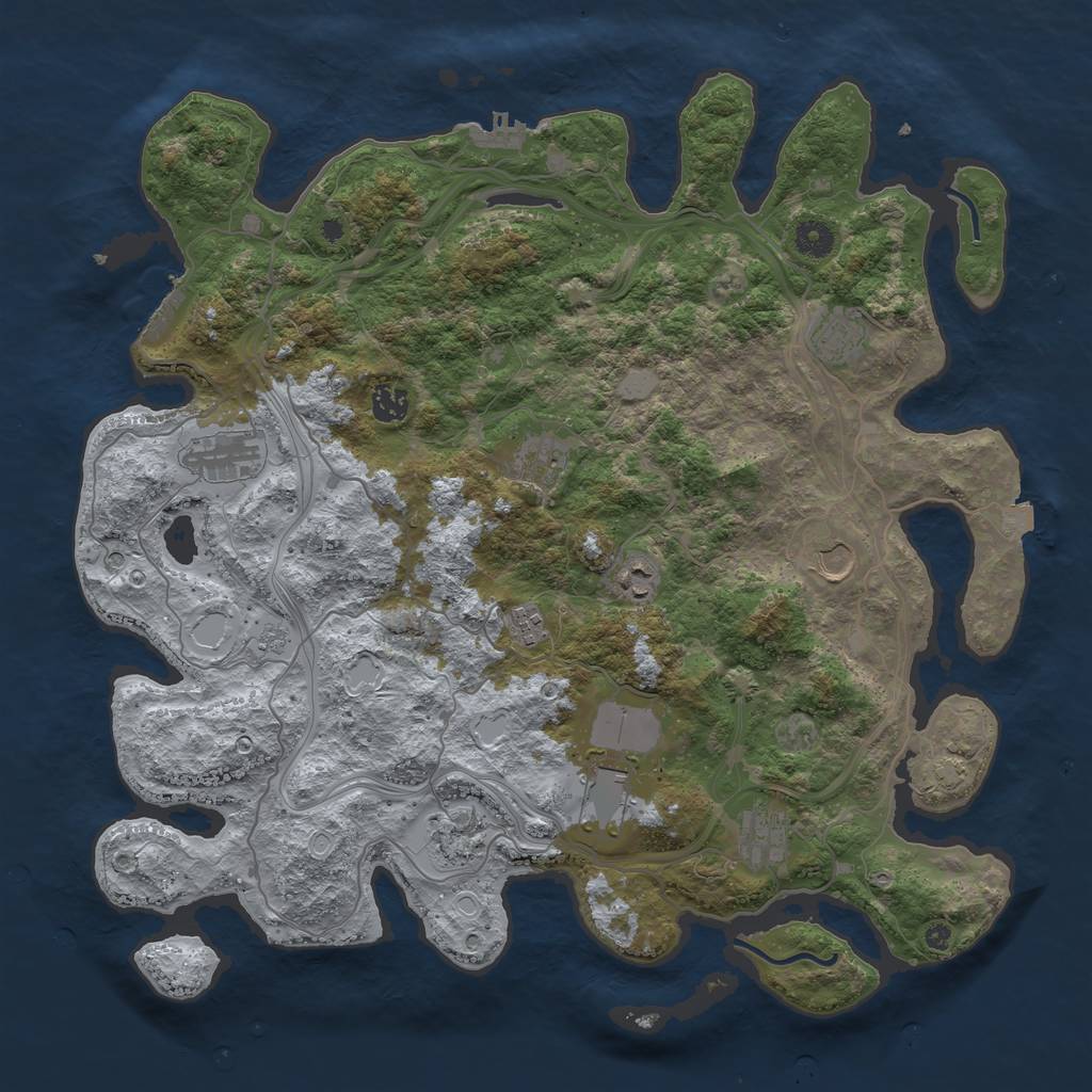 Rust Map: Procedural Map, Size: 4250, Seed: 958231342, 18 Monuments