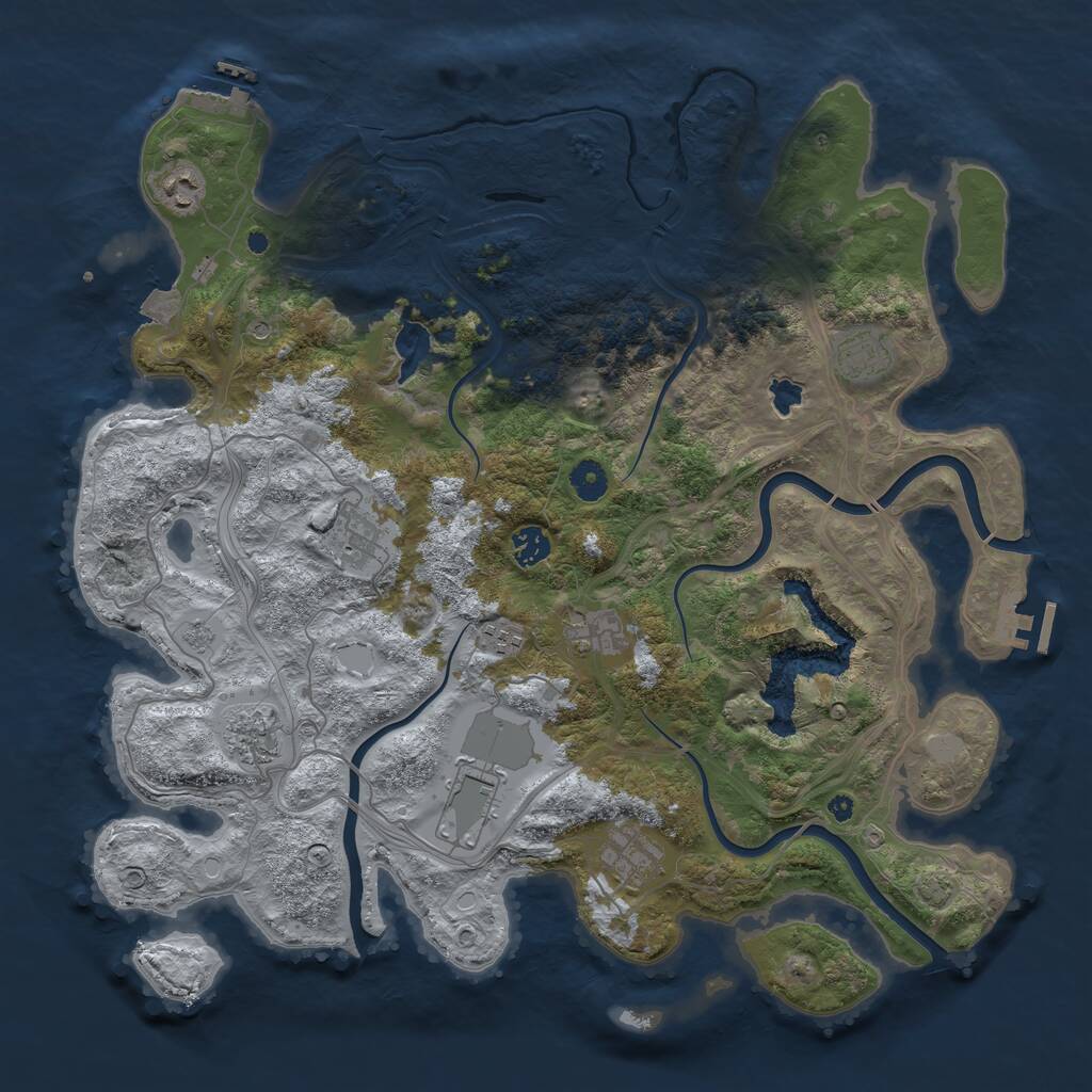 Rust Map: Procedural Map, Size: 4250, Seed: 958231342, 15 Monuments