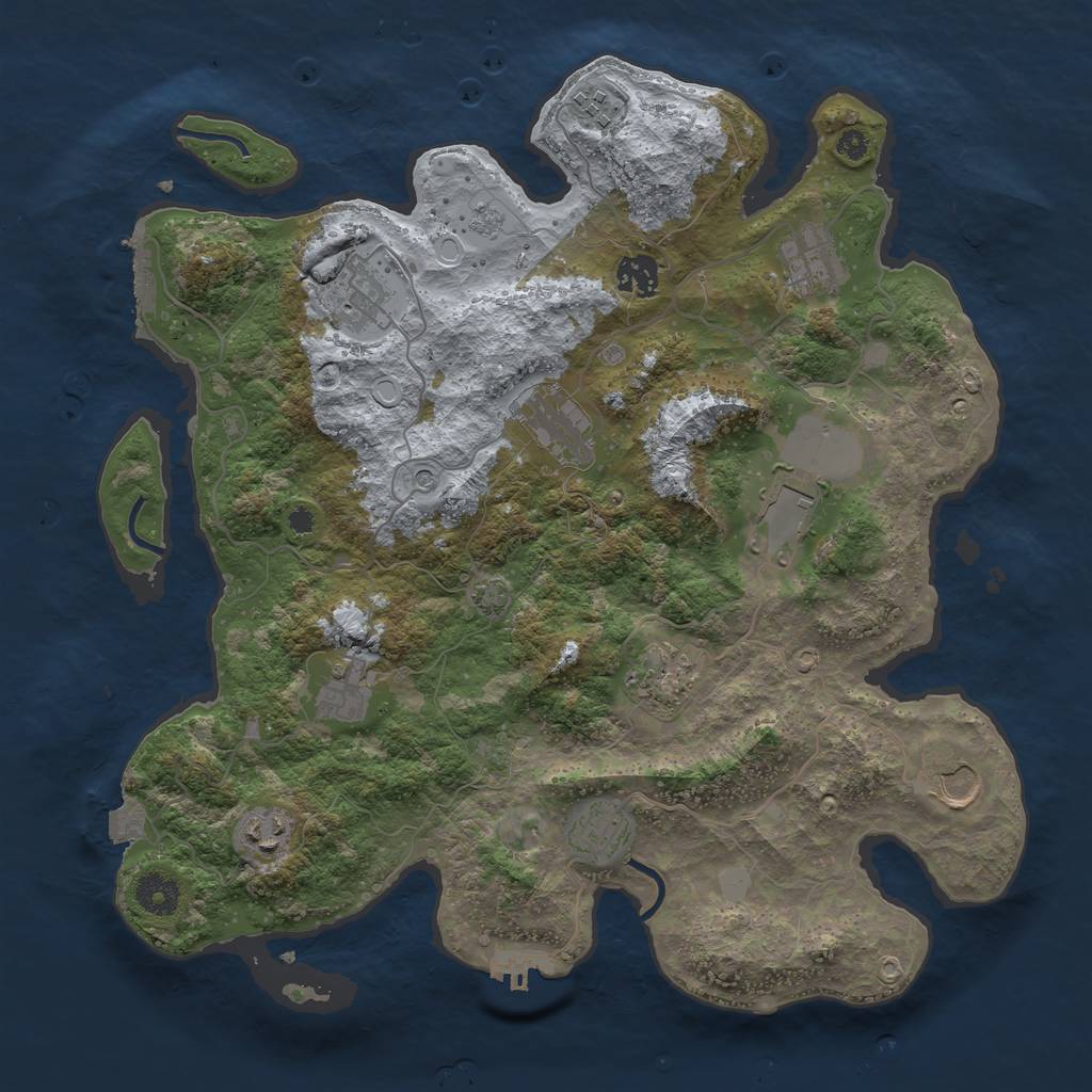 Rust Map: Procedural Map, Size: 3750, Seed: 167645, 19 Monuments