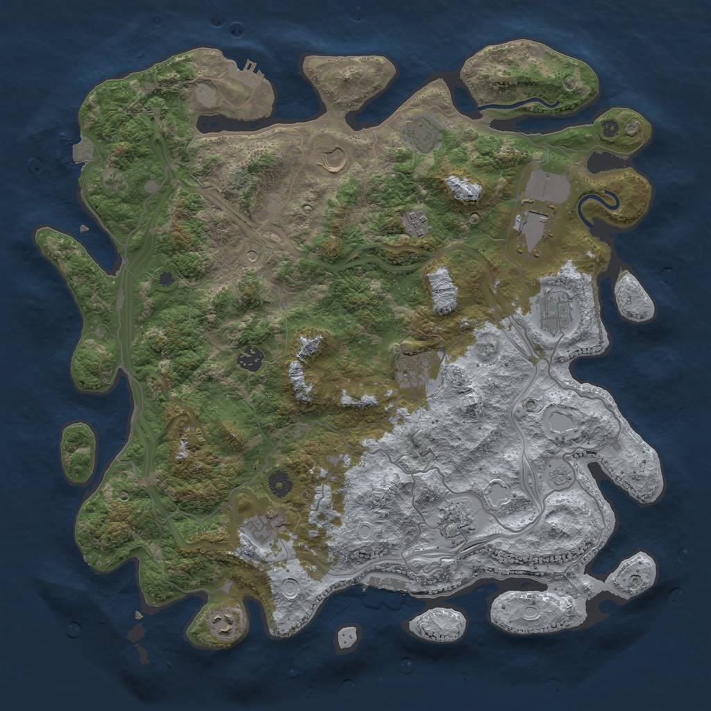Rust Map: Procedural Map, Size: 4250, Seed: 776190250, 18 Monuments