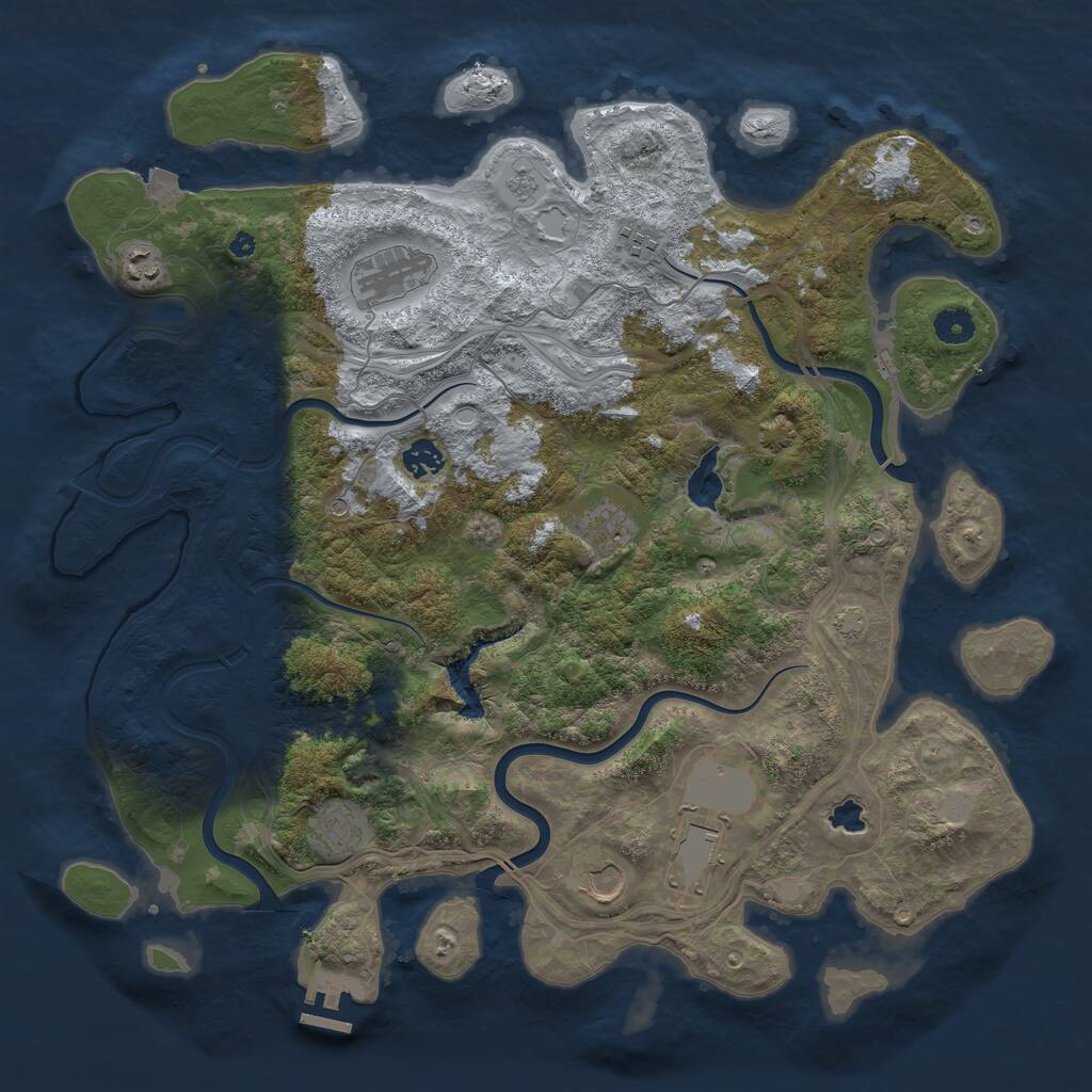 Rust Map: Procedural Map, Size: 4250, Seed: 1712101658, 13 Monuments