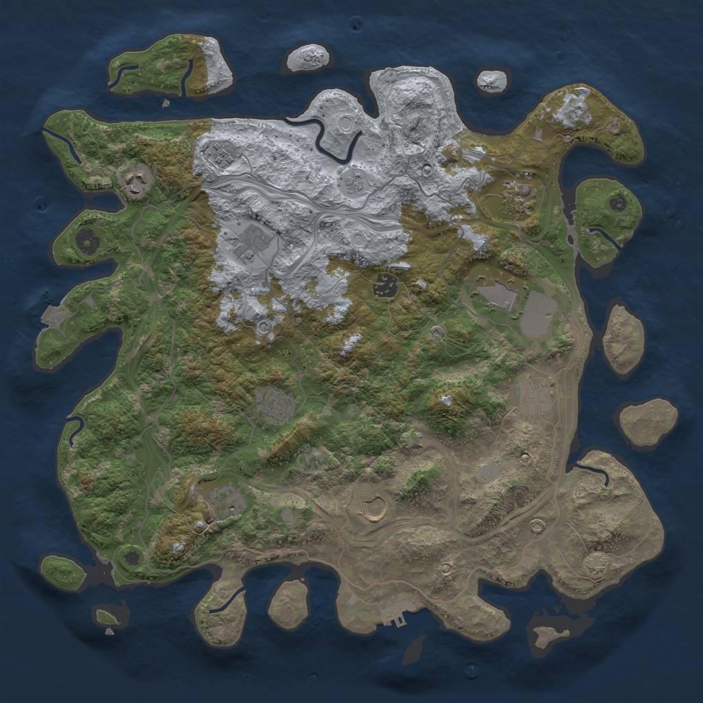 Rust Map: Procedural Map, Size: 4250, Seed: 1712101658, 17 Monuments