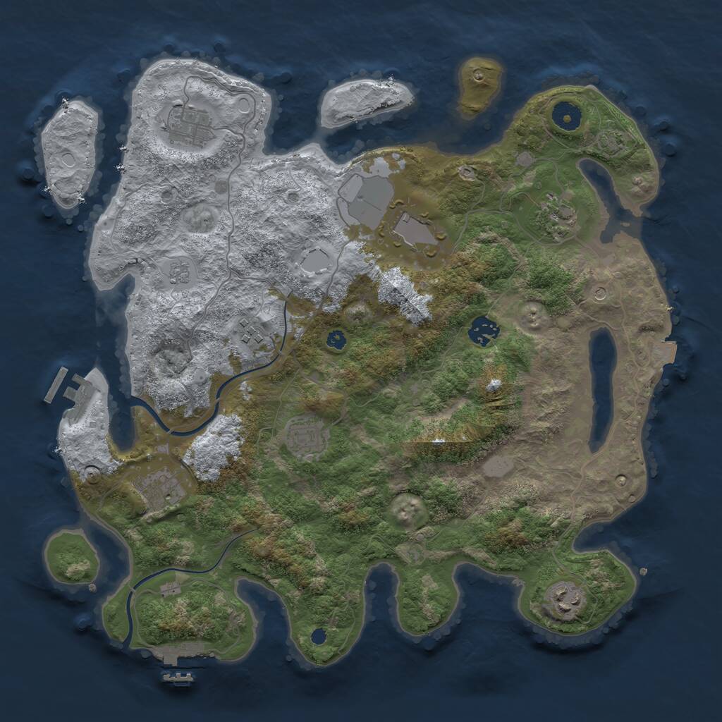 Rust Map: Procedural Map, Size: 3750, Seed: 20240607, 14 Monuments