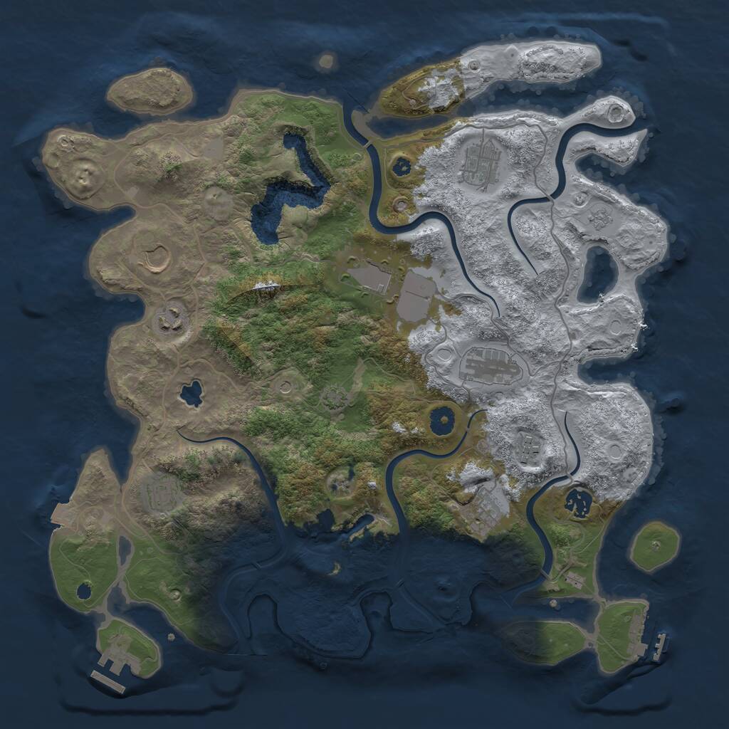 Rust Map: Procedural Map, Size: 4000, Seed: 372524895, 15 Monuments