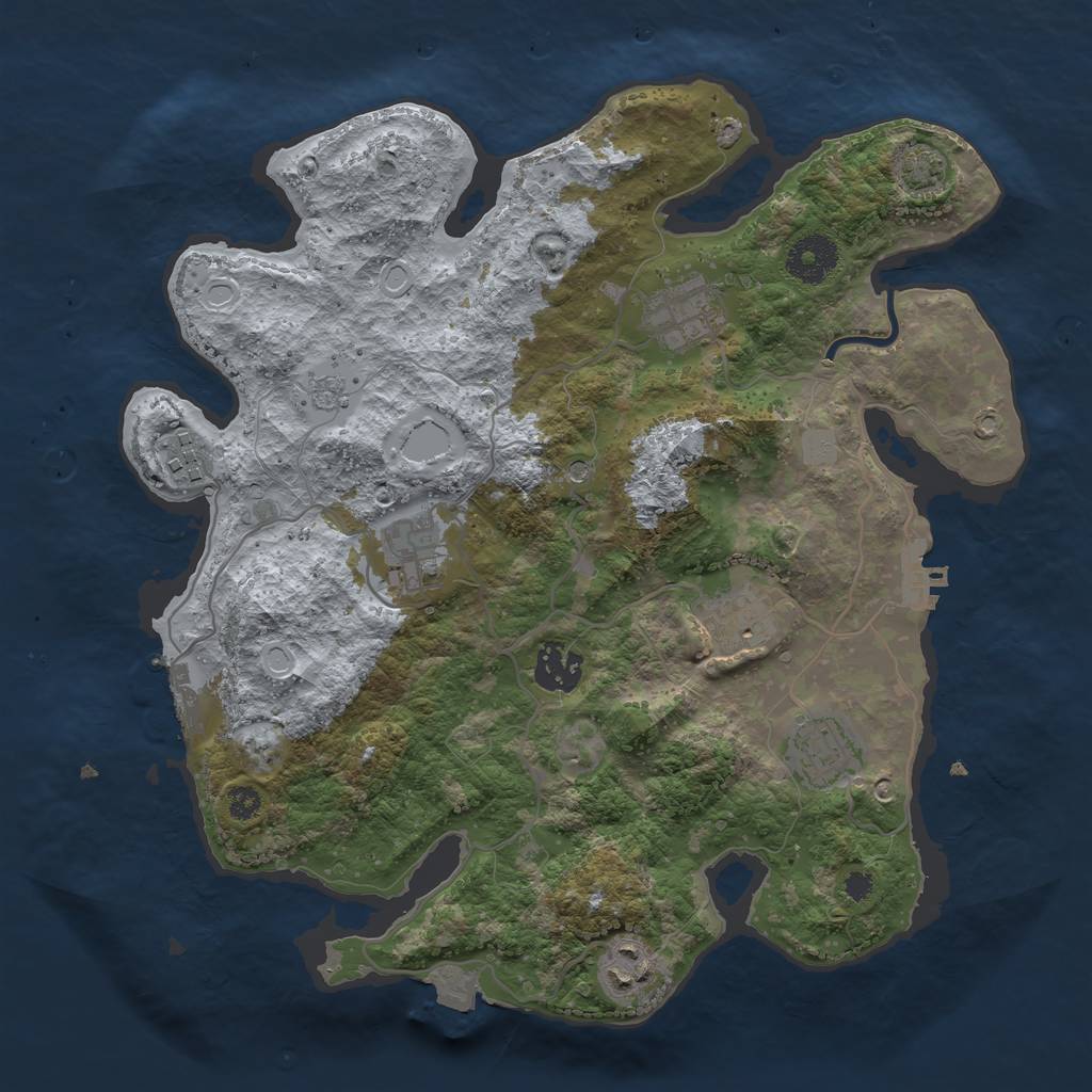 Rust Map: Procedural Map, Size: 3300, Seed: 249278334, 15 Monuments