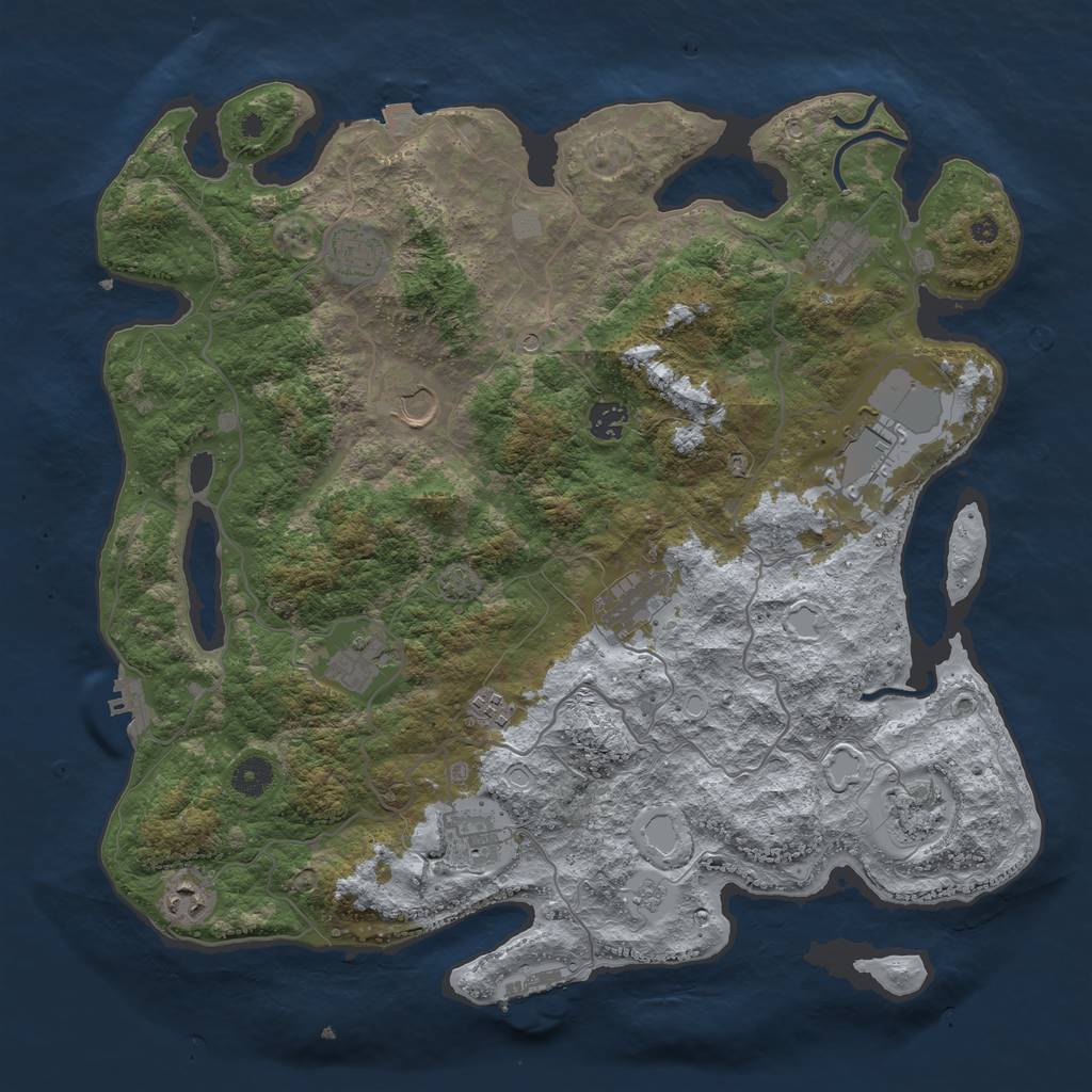 Rust Map: Procedural Map, Size: 4133, Seed: 111, 19 Monuments