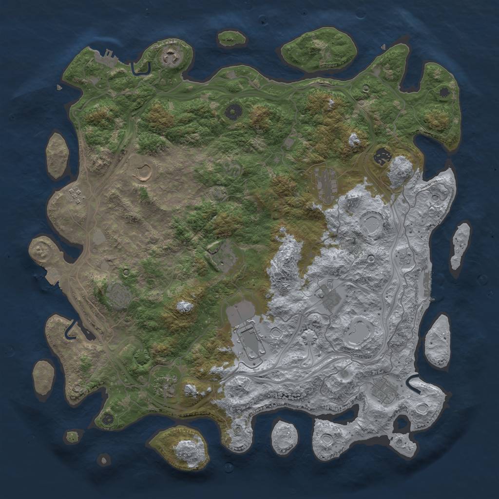 Rust Map: Procedural Map, Size: 4500, Seed: 61703731, 19 Monuments