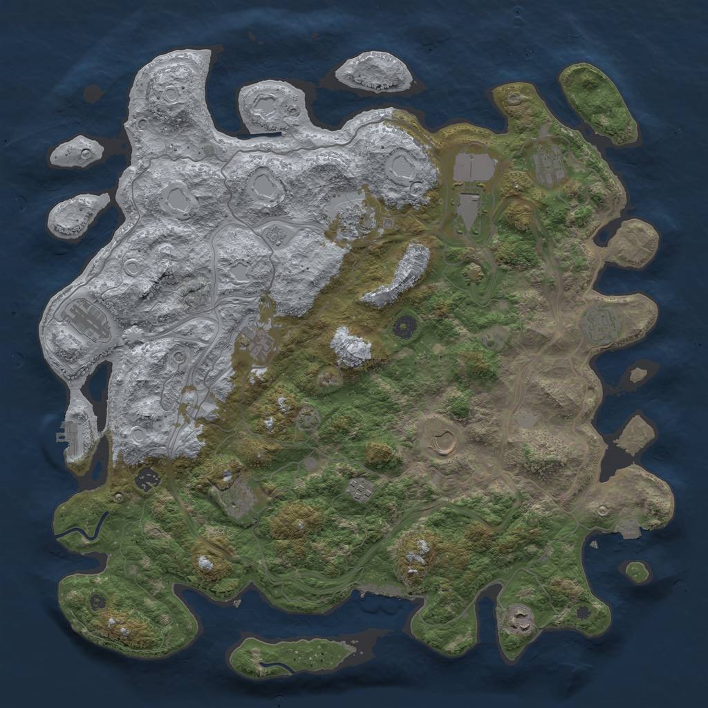 Rust Map: Procedural Map, Size: 4500, Seed: 949991800, 19 Monuments