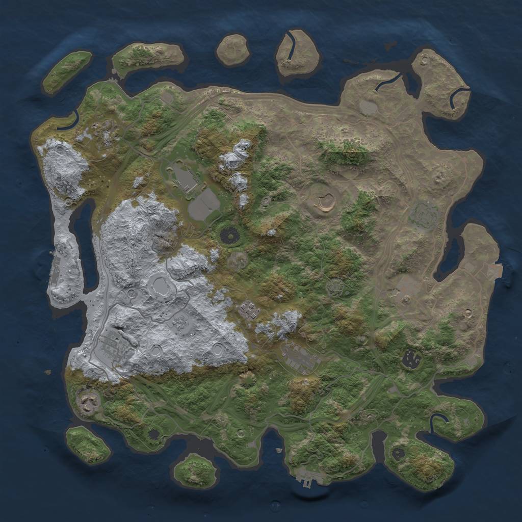 Rust Map: Procedural Map, Size: 4250, Seed: 752087877, 18 Monuments