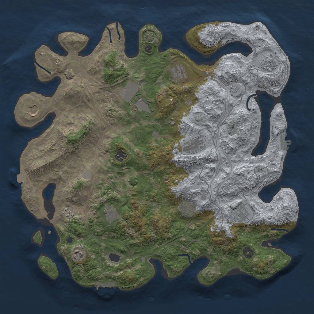 Rust Map: Procedural Map, Size: 4250, Seed: 622327457, 19 Monuments