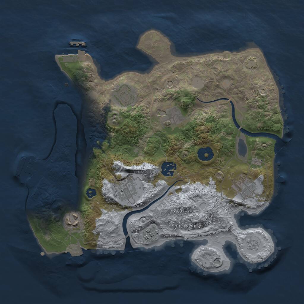 Rust Map: Procedural Map, Size: 3000, Seed: 710017262, 13 Monuments