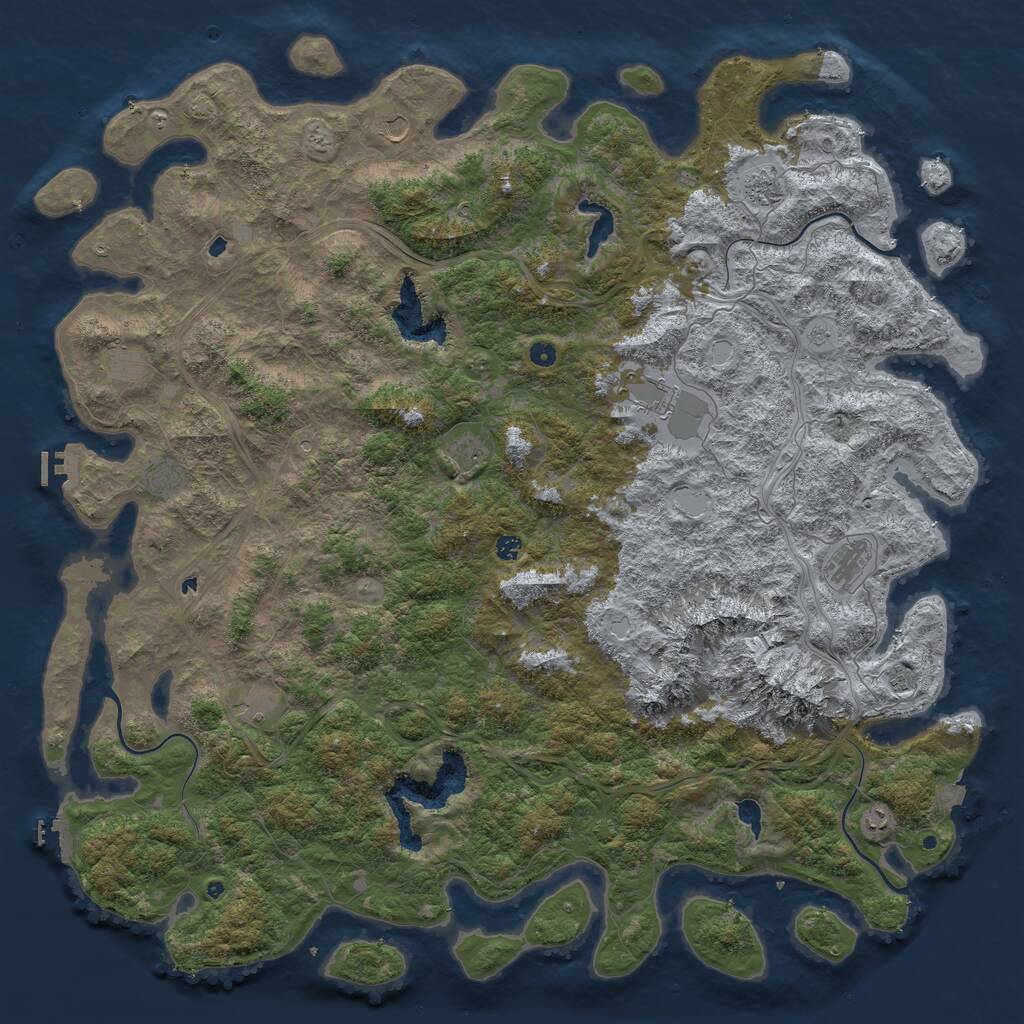 Rust Map: Procedural Map, Size: 6000, Seed: 1906515491, 17 Monuments