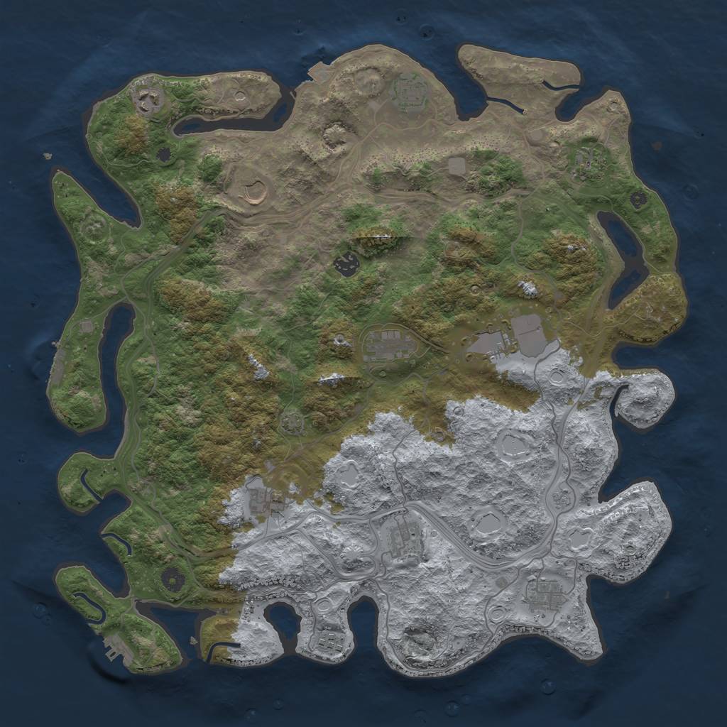 Rust Map: Procedural Map, Size: 4500, Seed: 363833077, 19 Monuments