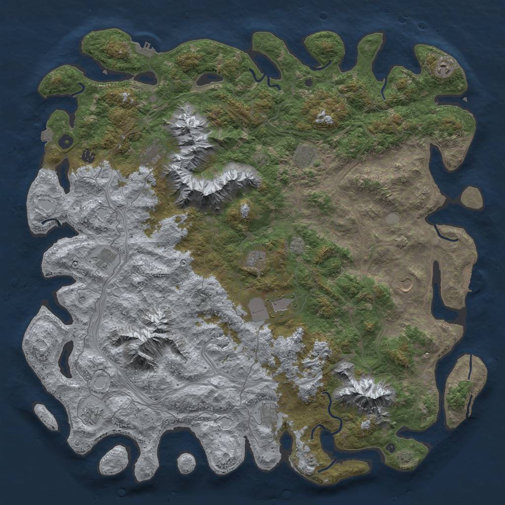 Rust Map: Procedural Map, Size: 5500, Seed: 662421123, 19 Monuments