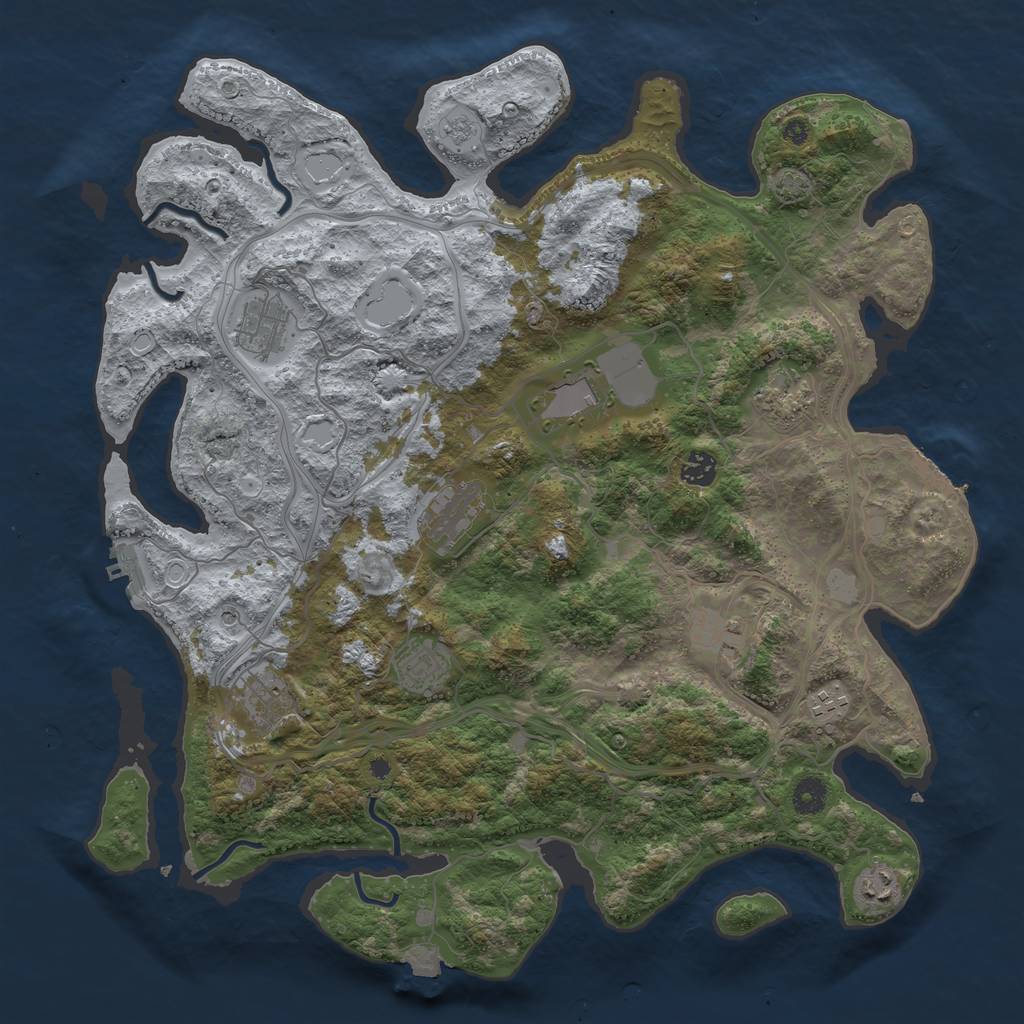 Rust Map: Procedural Map, Size: 4250, Seed: 1723972608, 18 Monuments