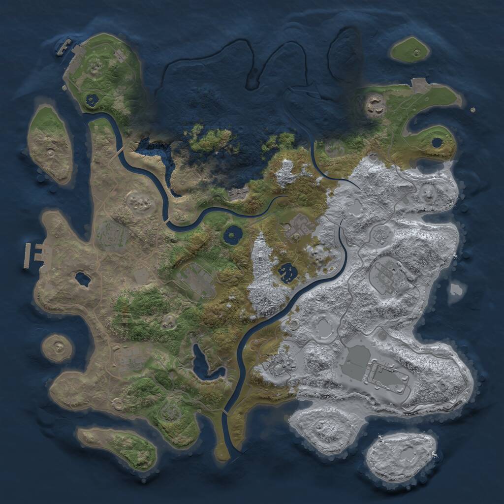 Rust Map: Procedural Map, Size: 4000, Seed: 995808602, 16 Monuments